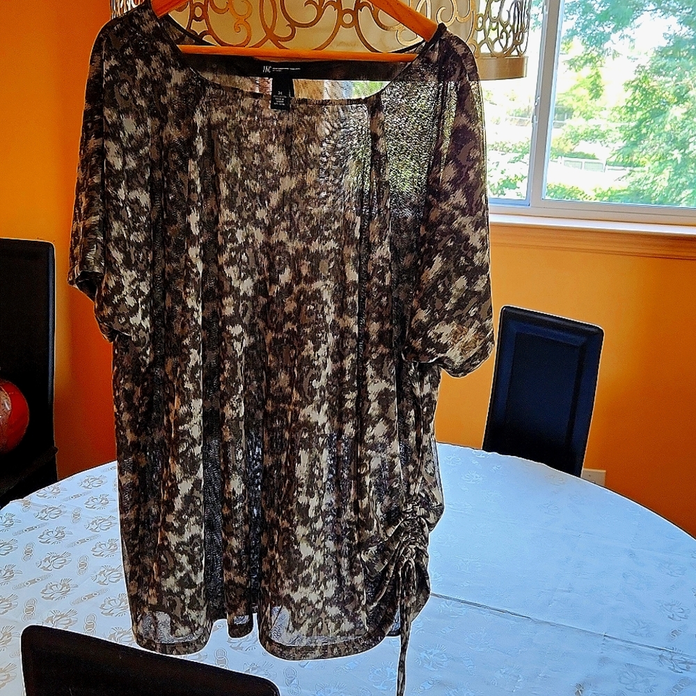 INC blouse animal print